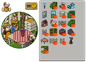 Reinserito affare stanza Pollaio in catalogo su Habbo Scre2387